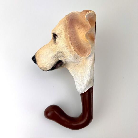 Yellow Lab Wall Hanging Coat Hat Leash Hook Resin Dogs Puppies Labrador - Picture 3 of 9